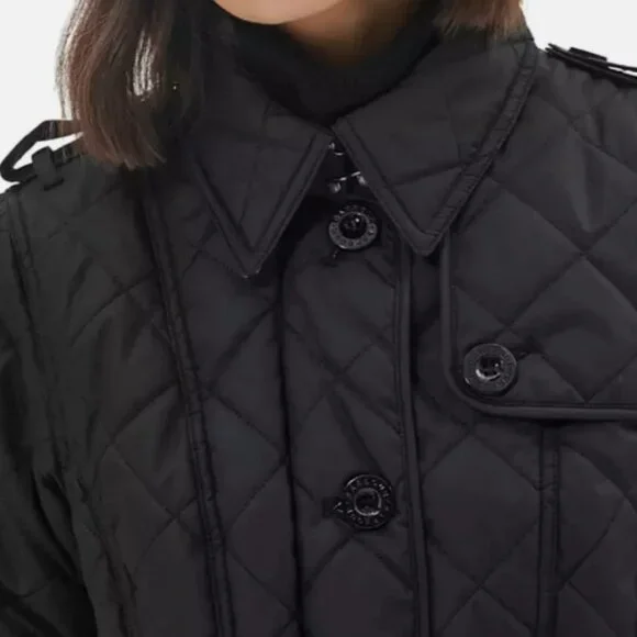 BARBOUR Finstown Hooded Belted Quilt Trench jacket MSRP$395 British Luxury